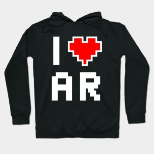 I Love Arkansas - Pixel heart for Arkansan gamer Hoodie